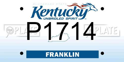 P1714 Kentucky License Plate