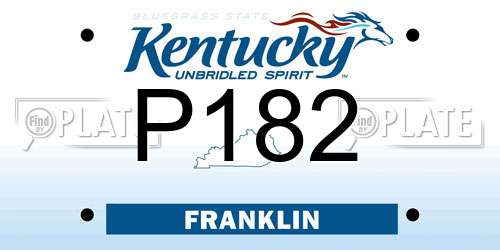 P182 Kentucky License Plate