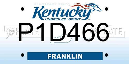 P1D466 Kentucky License Plate