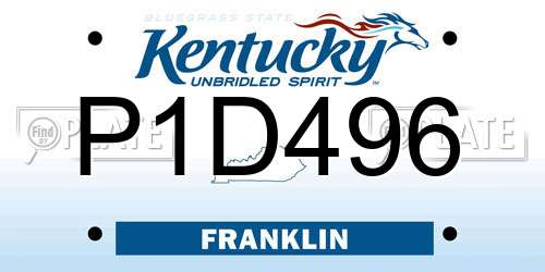 P1D496 Kentucky License Plate