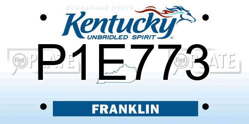 P1E773 Kentucky License Plate