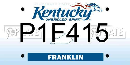 P1F415 Kentucky License Plate