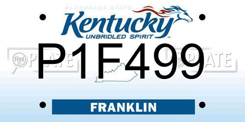 P1F499 Kentucky License Plate