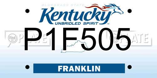 P1F505 Kentucky License Plate
