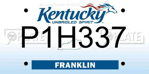 P1H337 Kentucky License Plate