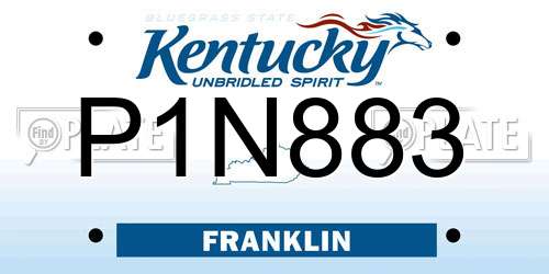 P1N883 Kentucky License Plate