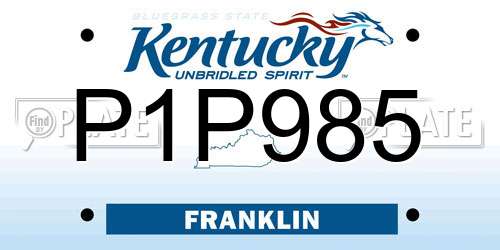 P1P985 Kentucky License Plate