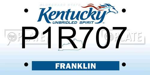 P1R707 Kentucky License Plate