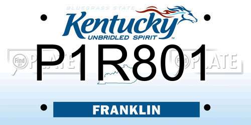 P1R801 Kentucky License Plate