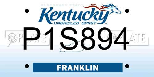 P1S894 Kentucky License Plate