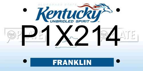 P1X214 Kentucky License Plate
