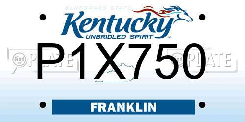P1X750 Kentucky License Plate