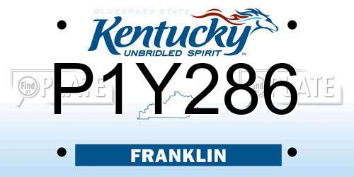P1Y286 Kentucky License Plate