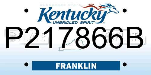 P217866B Kentucky License Plate
