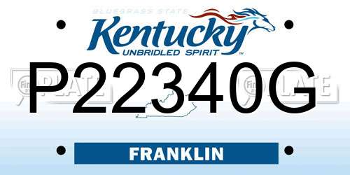 P22340G Kentucky License Plate