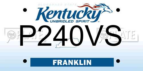 P240VS Kentucky License Plate