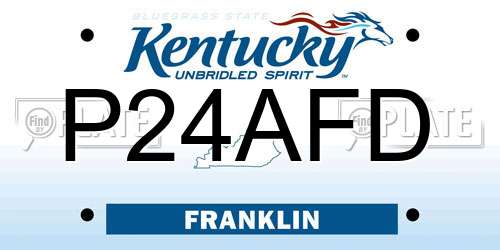 P24AFD Kentucky License Plate
