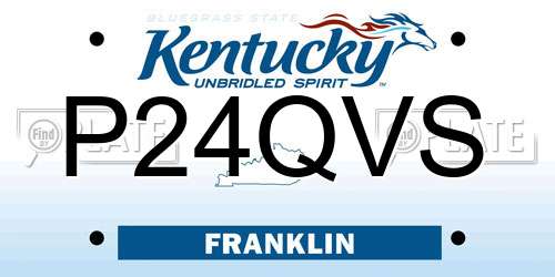 P24QVS Kentucky License Plate