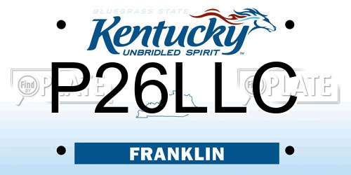 P26LLC Kentucky License Plate