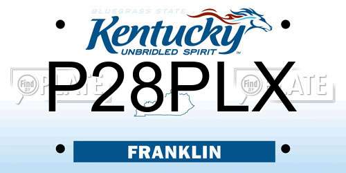 P28PLX Kentucky License Plate
