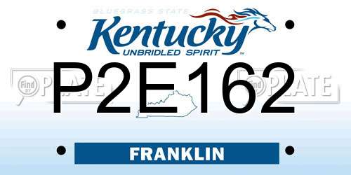 P2E162 Kentucky License Plate