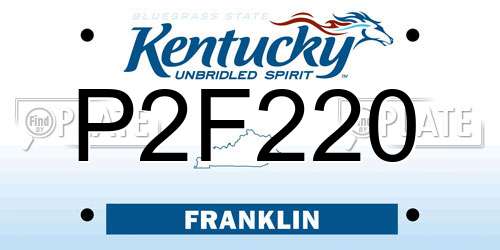P2F220 Kentucky License Plate