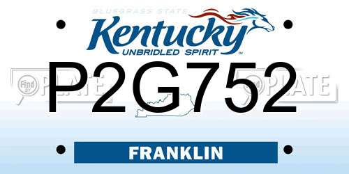 P2G752 Kentucky License Plate