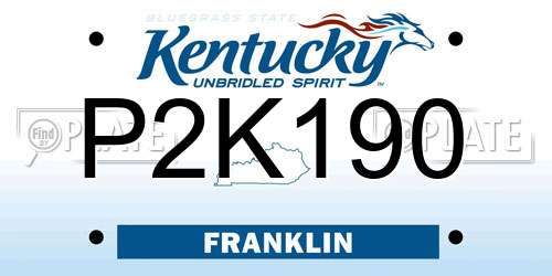 P2K190 Kentucky License Plate