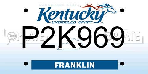 P2K969 Kentucky License Plate