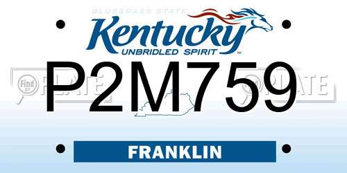P2M759 Kentucky License Plate