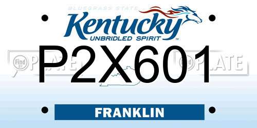 P2X601 Kentucky License Plate
