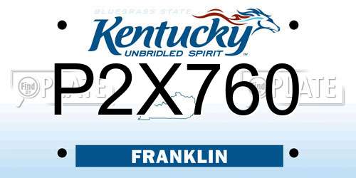 P2X760 Kentucky License Plate