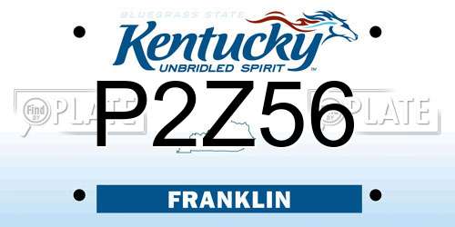 P2Z56 Kentucky License Plate