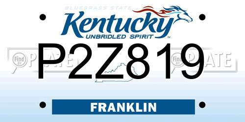 P2Z819 Kentucky License Plate