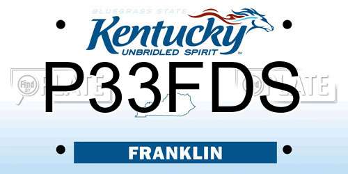 P33FDS Kentucky License Plate