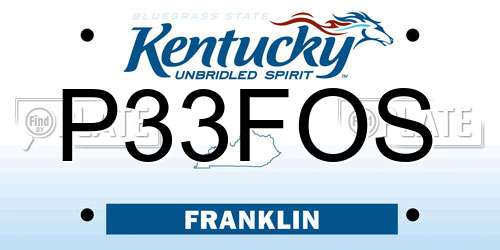P33FOS Kentucky License Plate