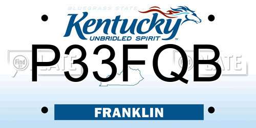 P33FQB Kentucky License Plate