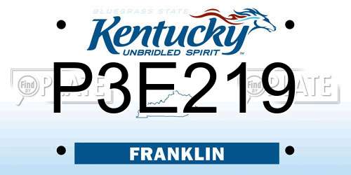 P3E219 Kentucky License Plate