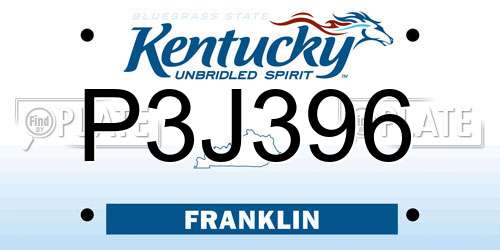 P3J396 Kentucky License Plate