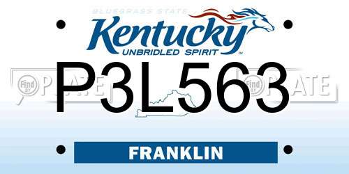 P3L563 Kentucky License Plate