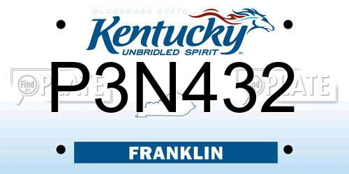 P3N432 Kentucky License Plate