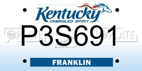 P3S691 Kentucky License Plate