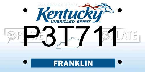 P3T711 Kentucky License Plate