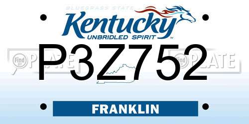 P3Z752 Kentucky License Plate