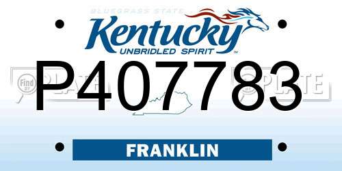 P407783 Kentucky License Plate