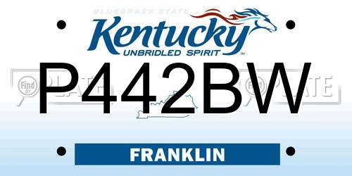 P442BW Kentucky License Plate