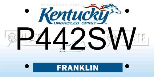 P442SW Kentucky License Plate