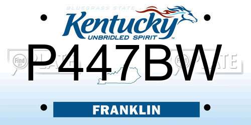 P447BW Kentucky License Plate