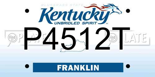 P4512T Kentucky License Plate