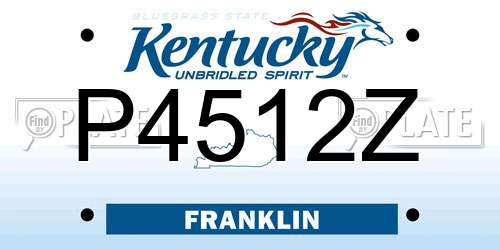 P4512Z Kentucky License Plate